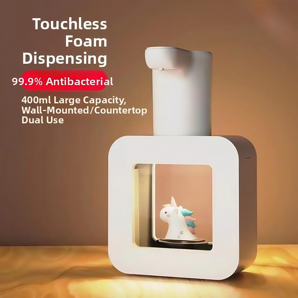 Cute Pet 400ml Pink Automatic Foam Foam Dispenser USB Charging Automatic Induction Foam Hand Machine Soap Dispenser Waterproof