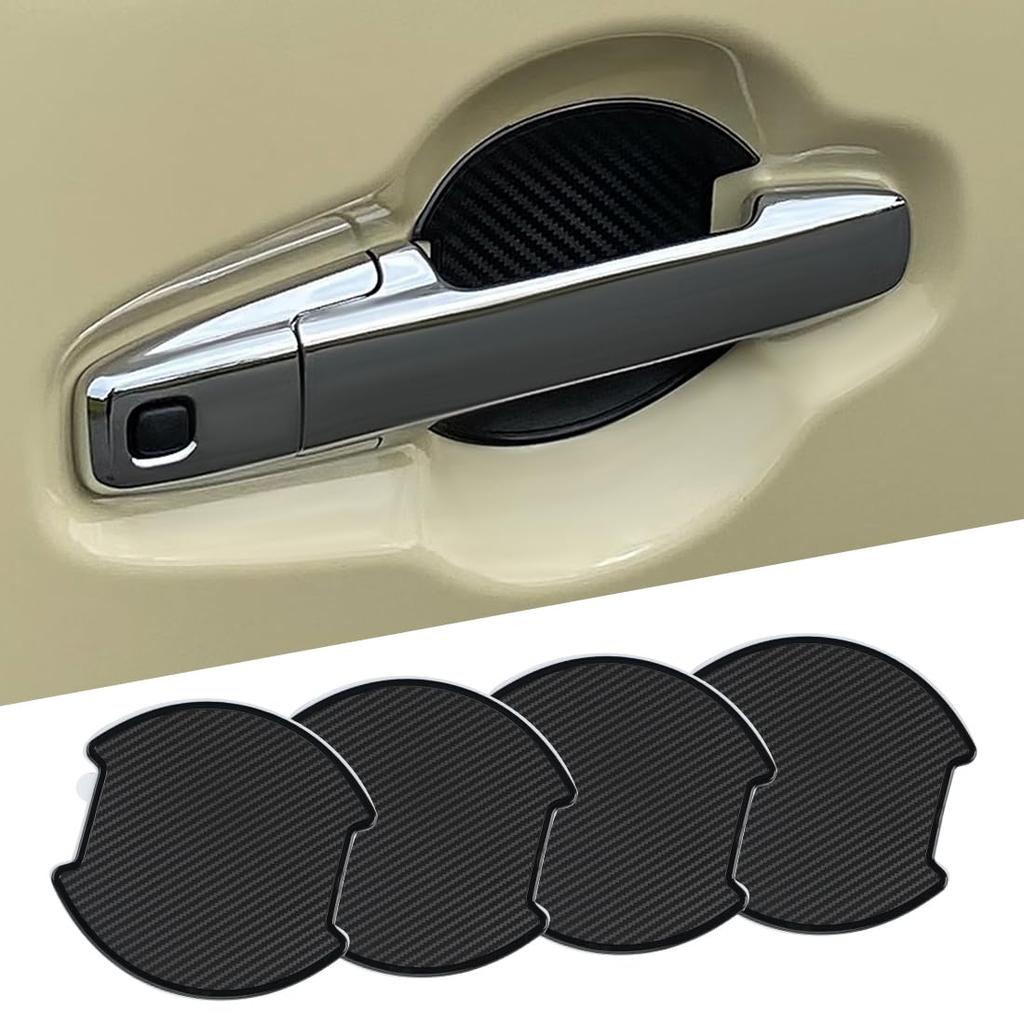 Car Door Handle Compatible with All Protective Car Paint Easy TPU Material Carbon Fiber Pack of Exterior Parts Protector, Large, Universal, Vehicles,