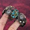 Copper Chrysocolla Bangle Copper Wire Wrapped Adjustable Moonstone Cuff Bracelet