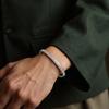 Sturdy Steel Wire White Crystal Jewelry Bracelet Secure Lock Design Steel Mesh Wrist Jewelry For Outdoor Activities