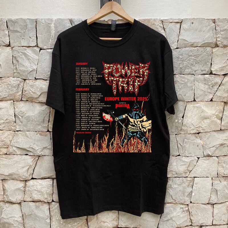 Power Trip Band Europe Winter Tour 2025 T Shirt Full Size S-5XL Unisex T-Shirt XXXXL