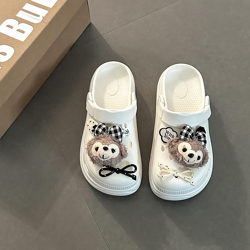 

Пещерная обувь женская милая милая милая новая летняя высокая ценность дышащая сумка голова шлепанцы на толстой подошве шлепанцы 40-41 белый