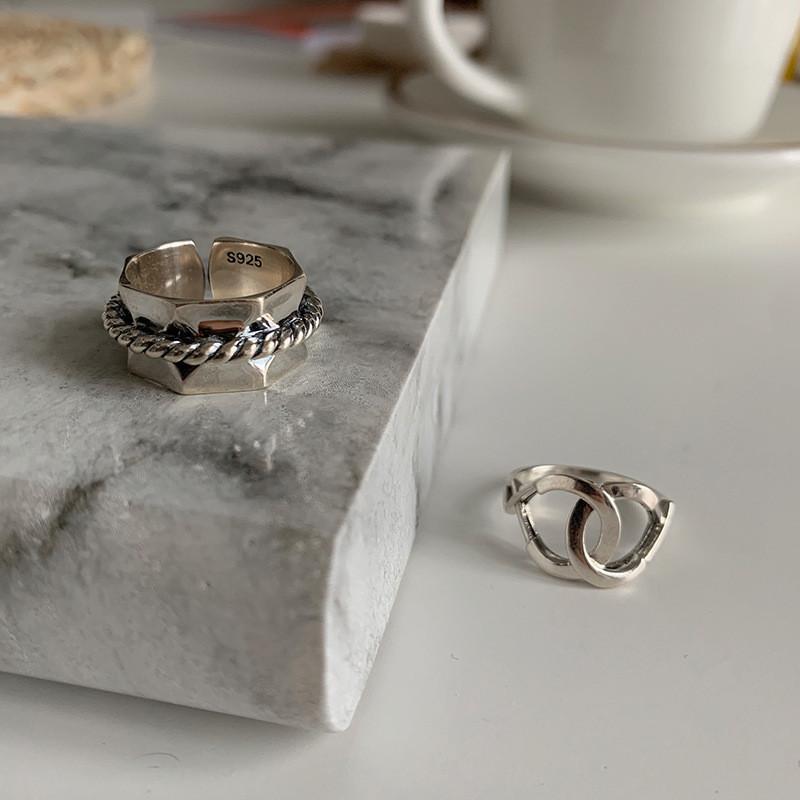 Elegant Hollow Out Design Vintage 925 Sterling Silver Ring For Women Trendy