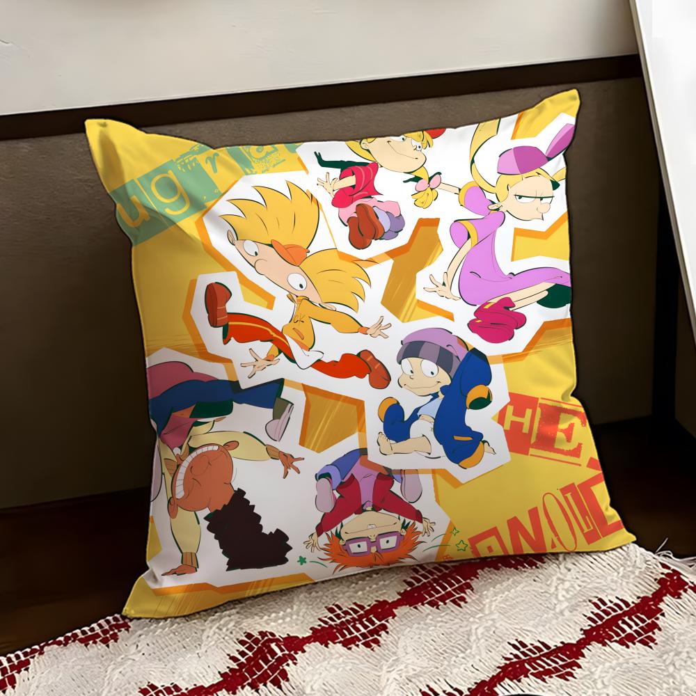 Anime HHey AArnold Cushion Cover Reversible Soft Durable Pillow Cover Home  Car MultiScene Use for Daily Comfort