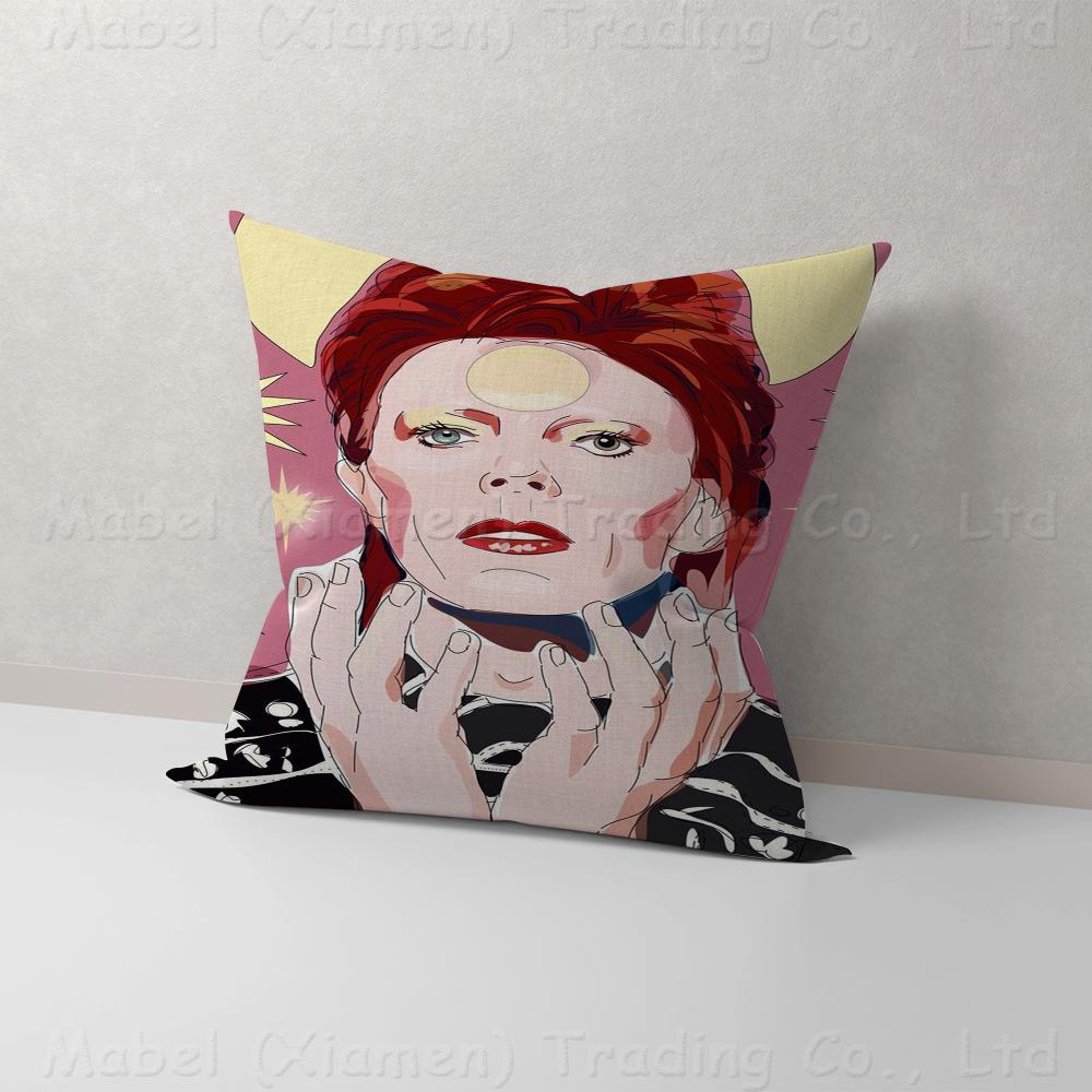 British Rock Singer David B-Bowie Personalized Picture Text Home Decorative Pillows Household Gifts 45x45cm