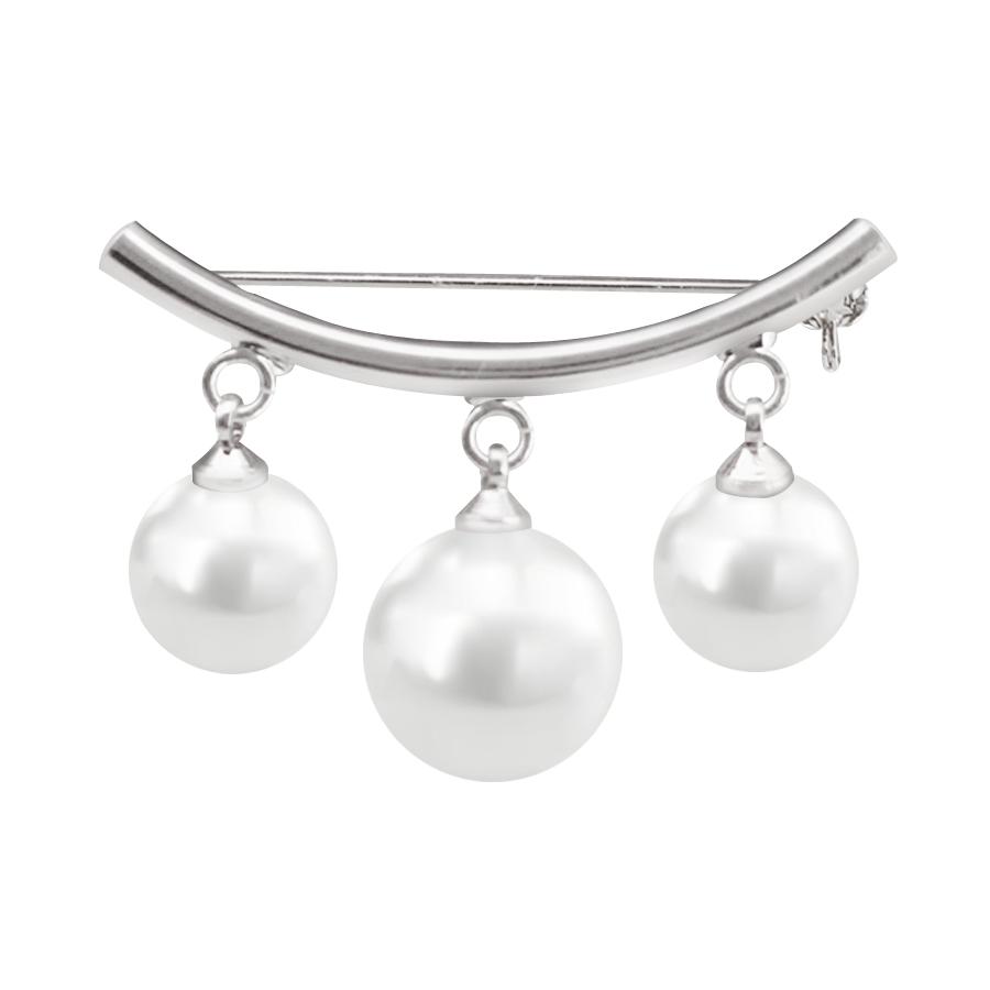 

Простая брошь из искусственного жемчуга Женские аксессуары серебряный