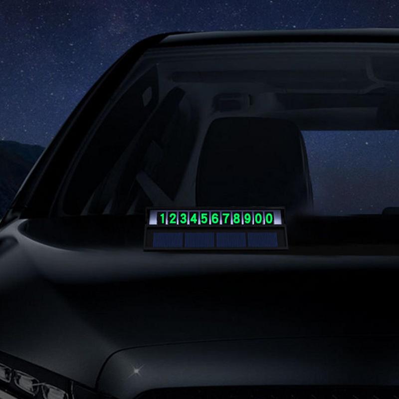 Solar Luminous Car Temporary Parking Card H Idden Telephone Number Plate For Car Styling Auto Number Card Stickers Accessories