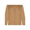Polo Ralph Lauren Solid Color Polo Collar Logo Embroidered Single-Breasted Long Sleeve Shirt Men shirts Brown 710937402-001