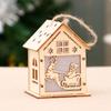 3/5’’ Xmas Desk Decor House Santa/Snowman/Reindeer Tabletop Decor Lovely Christmas Ornament DIY Wooden Puzzle Art Crafts
