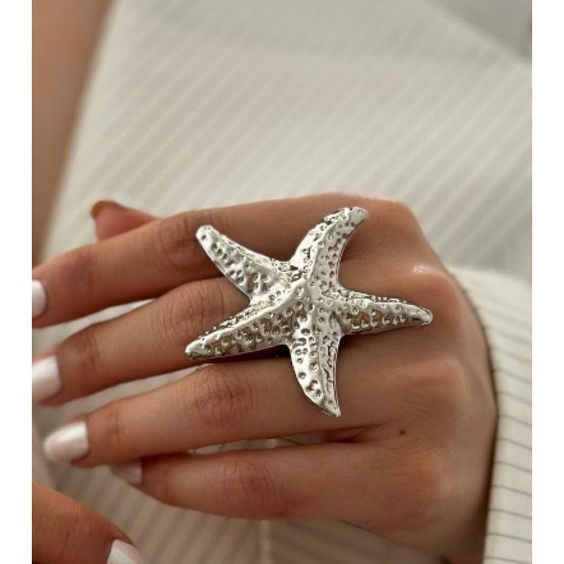 

Позолоченное разомкнутое кольцо, украшение в виде морской раковины и морской звезды, украшения, дизайнерское кольцо, женское