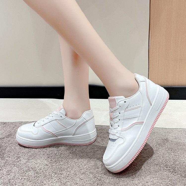 

Summer fashion breathable white shoes women s autumn new breathable contrasting color board shoes women s sports 40 рожевий