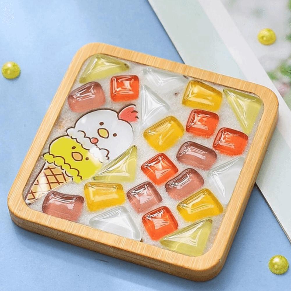 Creative DIY Mosaic Coaster Kit Intellectual Development DIY Mosaic Cup Mat  Children Gifts