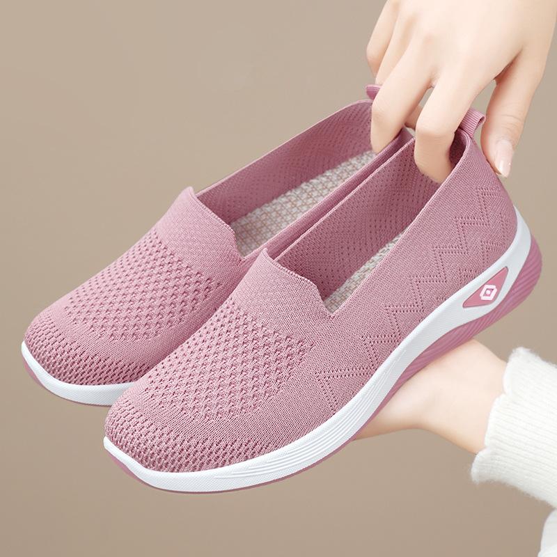 Pantofi de damă noi, pantofi casual respirabili, țesături din muște, pantofi de damă cu o singură pedală, pantofi vechi din pânză de la Beijing, pantofi cu talpă plată, versatili