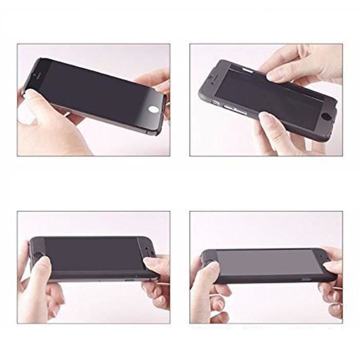 Coque de protection 360° - NOIR - Samsung Galaxy A20E/A20e - Verre Trempé - Rigide - Mixte