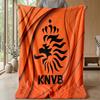 Netherlands Football Printed Flannel Blanket Skin Friendly Warm Decorative Throw for Indoor Couch Bed Daily Use