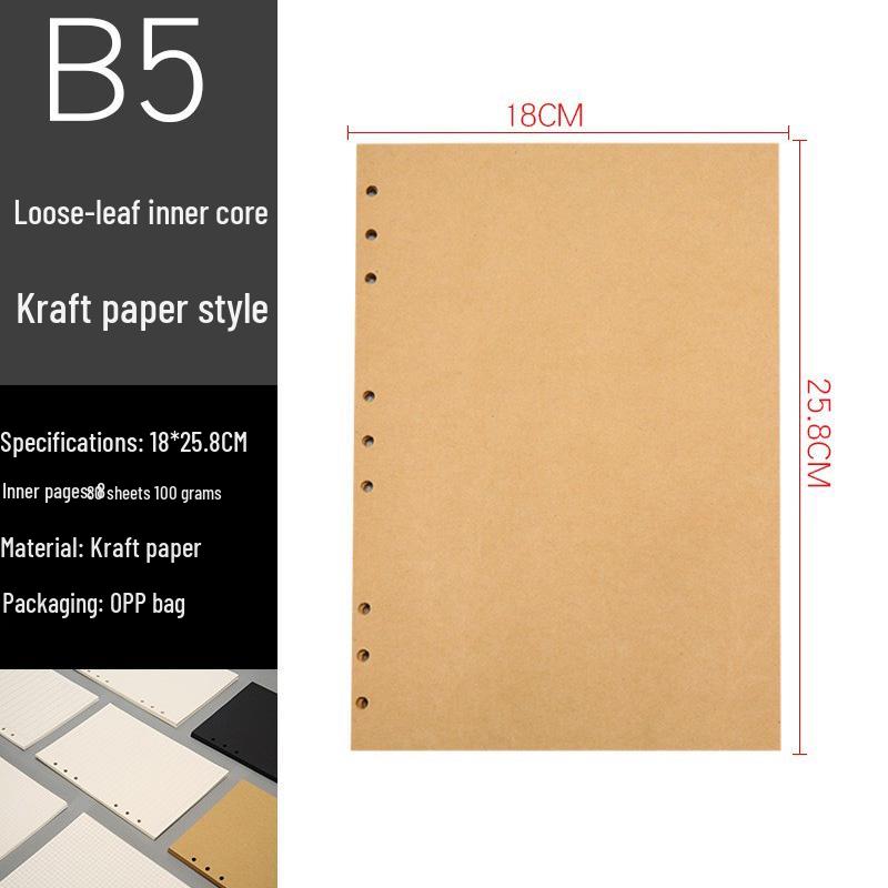 A5 Loose-Leaf Detachable Error Notebook with 6-Hole A4 Paper, Clip-On Shell, and A6 Inner Page Buckle Ring.