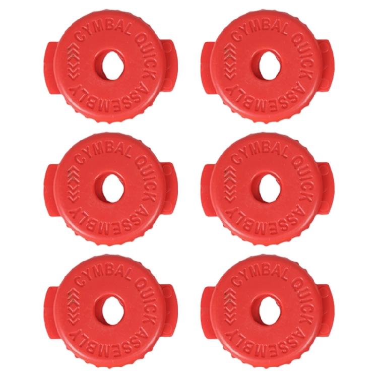 Pack of 6 Quick Releasing Cymbal Nuts Silicone Drum Parts Threaded Replacement Part Silicone Texture for Performances