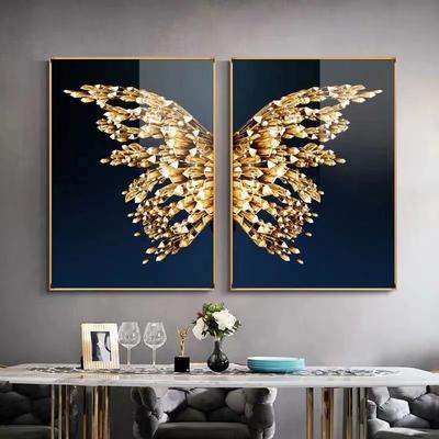 Lámpara de mariposa de lujo para sala de estar, restaurante, dos carteles, moda para todos, sofá, hogar, fondo, pinturas de pared, decoración sin marco