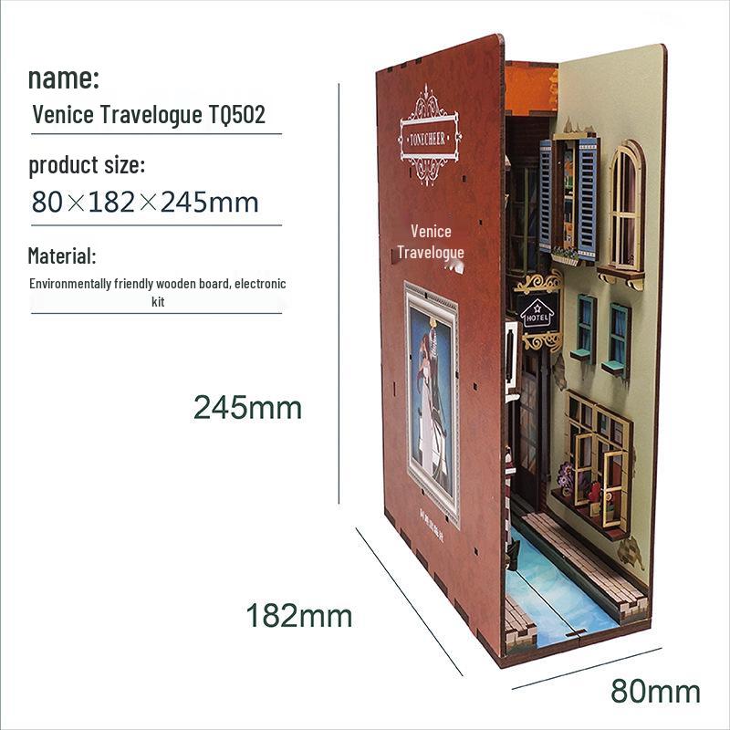 

Chinese Style Dongpo Footprints Bookend Light: Handmade Creative Miniature House Model Birthday Gift