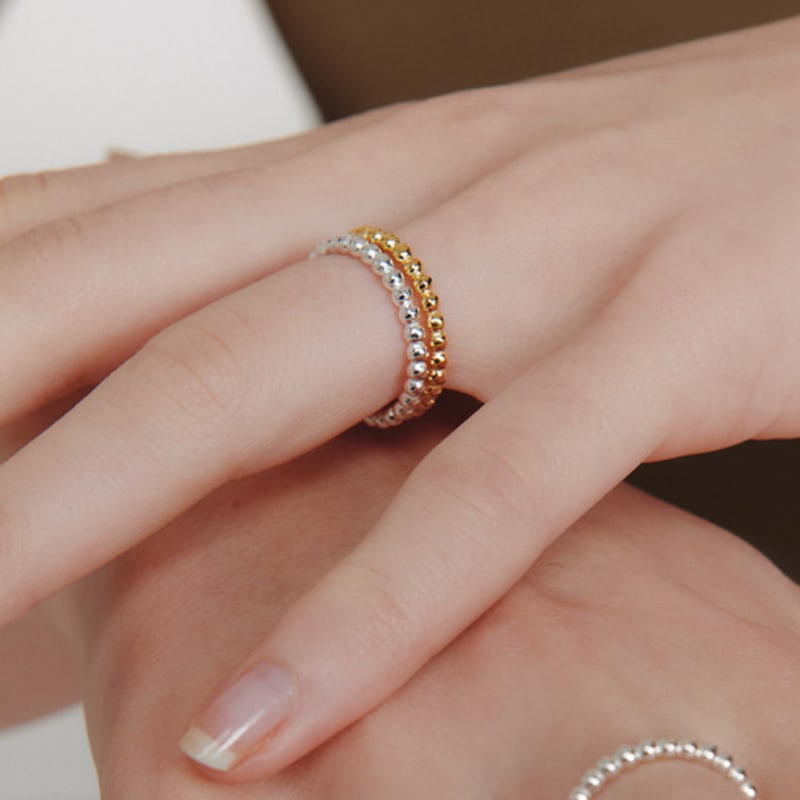 LUNNE Silver 925 Mini Round Ball Ring #LSR26