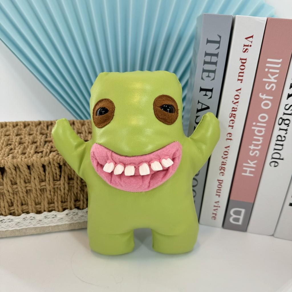 Adorable Plush Tooth Monster Doll Soft Toy In Black Green Brown And Gray For Christmas