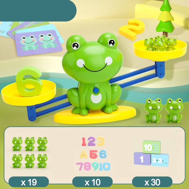 Children's Montessori Math Toy Funny Frog Scale Balance Toy Early Education Number Learning Puzzle Toys Teaching Material Gift