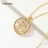 New Fashion 18K Gold Plated Brass Zircon Life Tree/Christmas Tree/Snowflake Pendants Necklaces For Women's Christmas Gifts