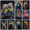 5D Diy Diamond Painting Graffiti Flamingo Monkey Parrot Gorilla Owl Deer Tiger Full Diamond Mosaic Embroidery Wall Art A906
