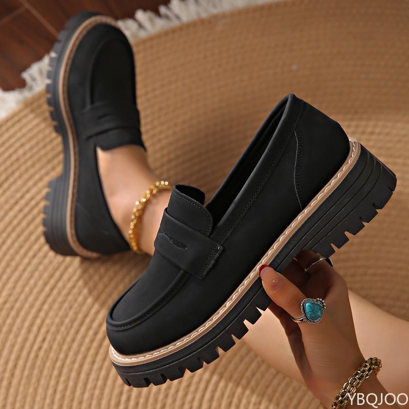 Fashion New Spring  Autumn Large Casual Women's Shoes with Thick Heels Retro Simple Comfort Thick Bottom anti slip Women's Shoes