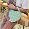 1 Pcs Women Pu Leather Shoulder Bag Leisure Spring Summer Heart-Shaped Handbag Crossbody Bags Zipper