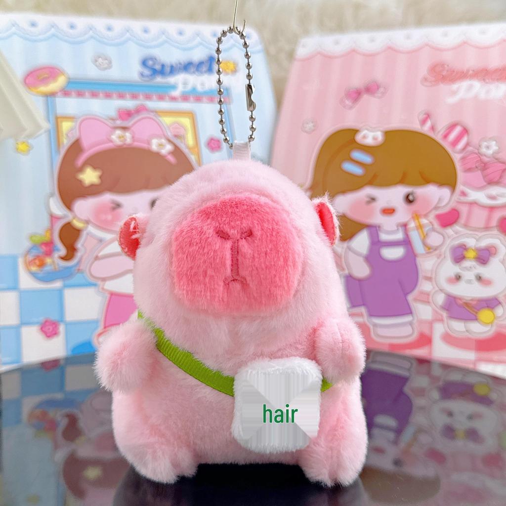 Viral Capybara Backpack Charm: Plush Toy Keychain and Pendant