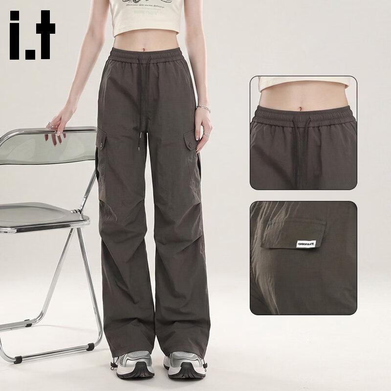 CHOCOOLATEit Women s High-Waist Wide-Leg Cargo Pants XS темно серый