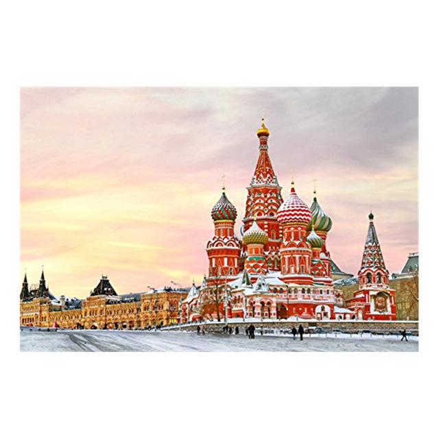 Famous City Tour Red Square Colosseum Landscape Canvas Painting Wall Art Pictures Posters and Prints for Living Room Home Decor No Frame
