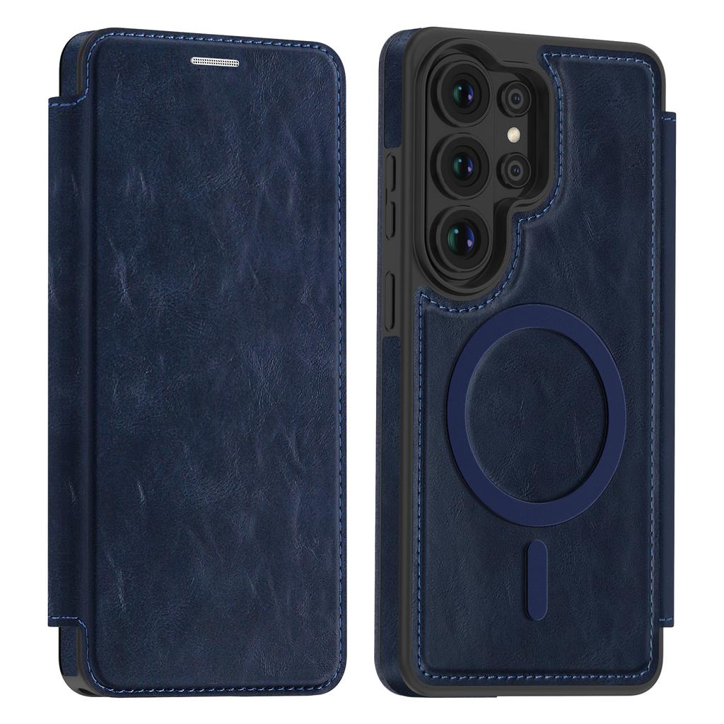 Business Leather Flip Case For Samsung Galaxy S25 S26 Ultra S25 Edge A56 A36 Magnetic Magsafe Built-in Card Slot PU Back Cover