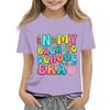 Children's Casual and Fashionable Round-Neck Printed Short-Sleeve Top for Back-to-School