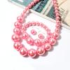 European and American fashion pearl necklace, simple and exaggerated imitation pearl necklace three-piece bridal set