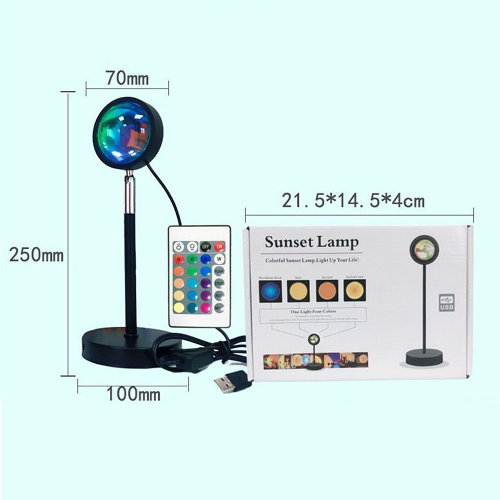 Sunset Lamp Projector Rotatable Lamp Head Sunset Projection Light Remote 16 RGB