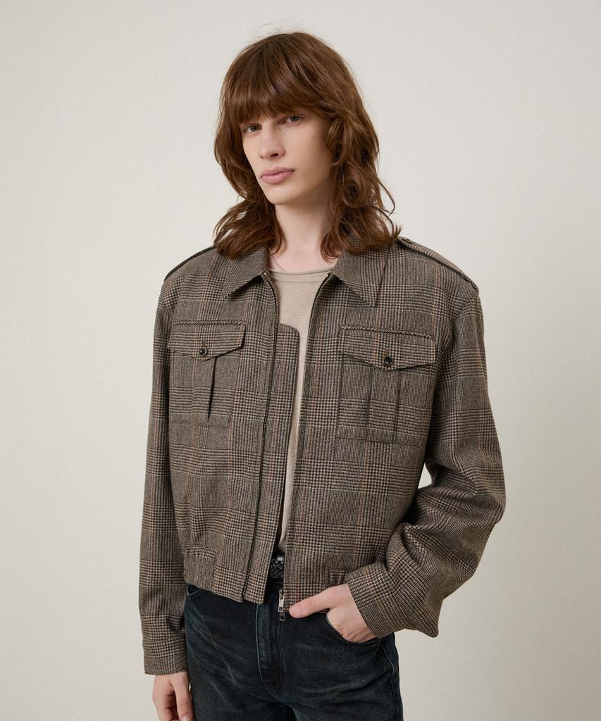 Lmood Romano Wool Flannel Jacket Glen Check