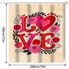 1pc Valentine's Day Shower Curtain with "LOVE" Design, Polyester Bathroom Decor with Heart and Rose Patterns, Machine Washable,