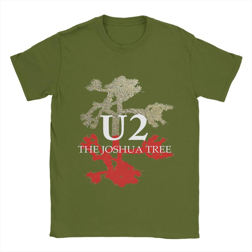 Mens U2 Rock Band T Shirts Pure Cotton Clothing Fashion Short Sleeve Crew Neck Tees Big Size TShirt