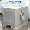Cat Litter Box Large Enclosed With Lid And Scoop Foldable Design Top Exit Front Entry Odor Control Kitty Toilet Tray