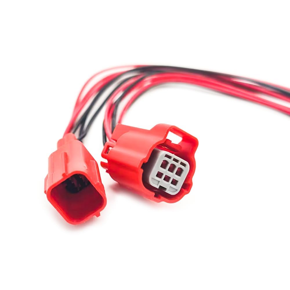 Generic Waterproof Motorcycle OBD2 Diagnostic Connector Set - 6 Pin Male Plug and Female Socket with Cable for Honda Yamaha