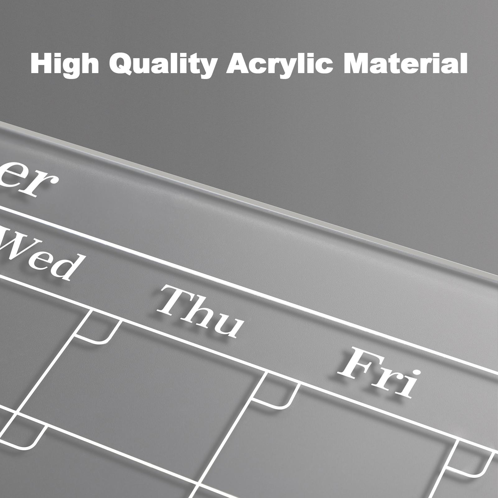 

Clear Acrylic Magnetic Monthly and Weekly Planning Board for Fridge Calendar 40*30cm Weekly