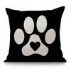 Black Love Letter Pattern Cushion Cover Dog Palm Punk Style Cotton Linen Office Sofa Decorative Throw Pillow Case Cojines