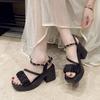 Summer new fashion small thick sole with sandals women's high heel thick heel fashion sandals women