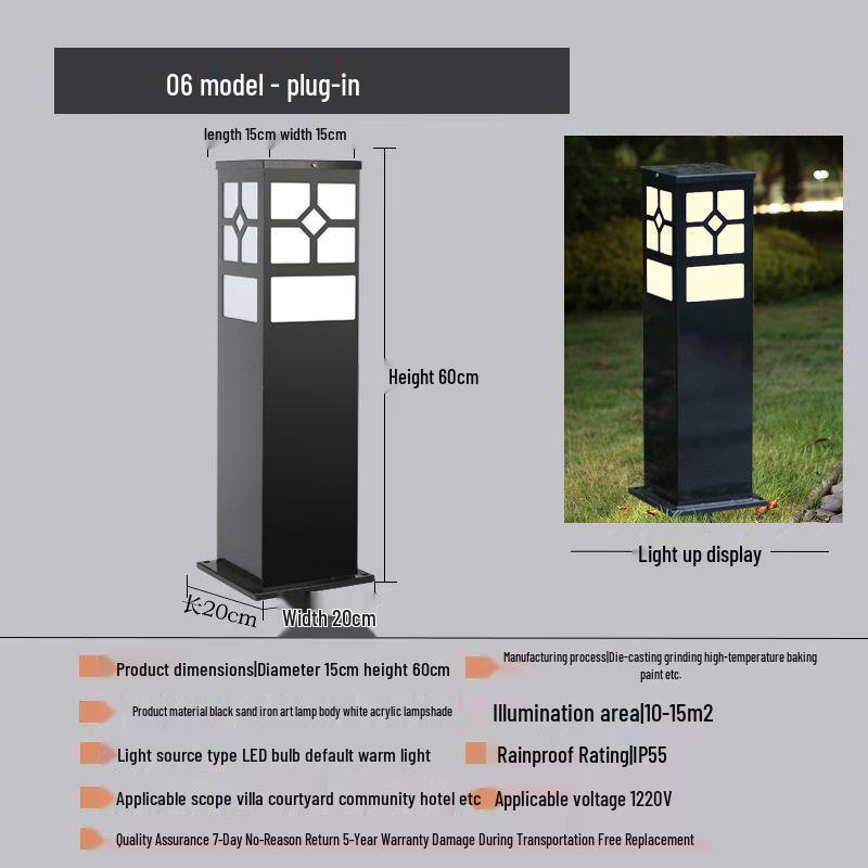 Solar-Powered Waterproof Lawn Light for Outdoor Garden or Villa