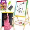Magnetic Whiteboard Chalkboard Standing Double-Sided Wooden 2-in-1