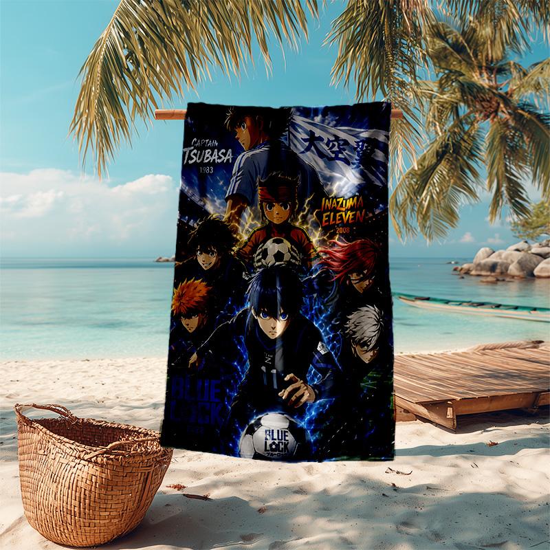 1pc Captain Tsubasa Blue Lock Fusion Cartoon Quick Dry Microfiber Bath Towel for Swimming Surfing Camping Unisex Holiday. SJT720192