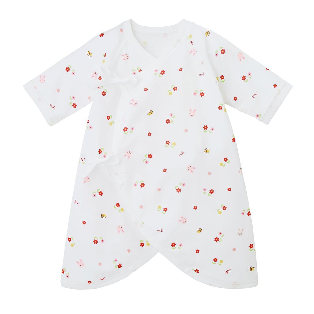 MIKI HOUSE Combi Made In for Boys and Size Undershirt, 100% Cotton, Japan, Girls, Newborn, 60cm, Pink, 40-2320-386