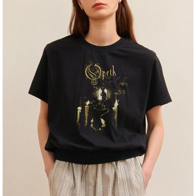 Opeth Band Logo Black T-Shirt Short Sleeve Rock Metal Tee S-5XL